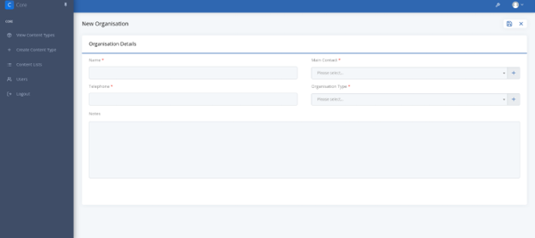 Create the Organisation Content Type