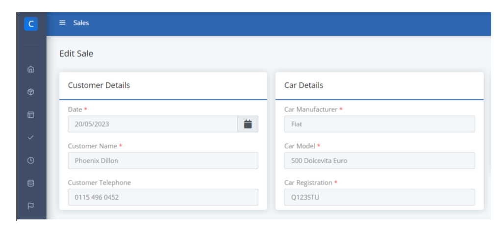 Core Content Type Example - Sales