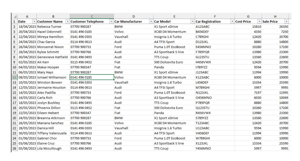 Export Our Sales Data to Excel