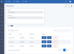 Planning my Database screen shot - View Person