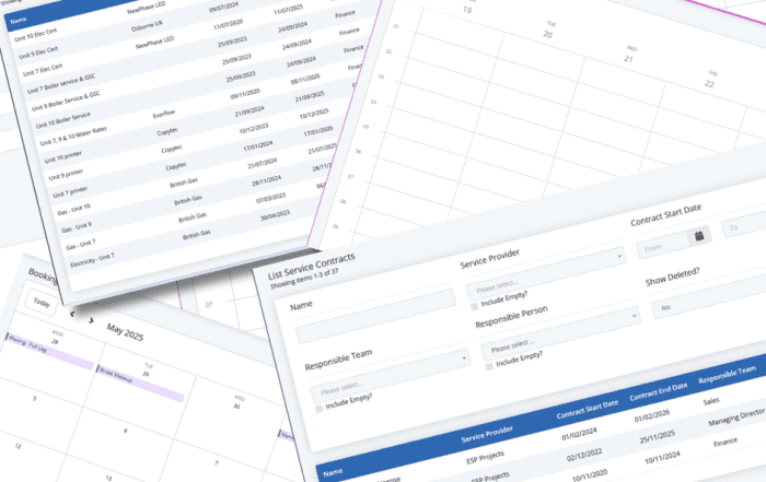 Service Contract Example Screens