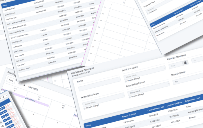 Screen Shots of Contract Management system